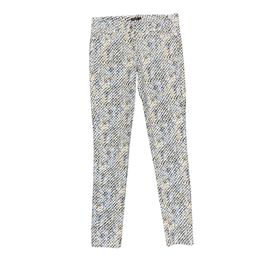 J McLaughlin Jeans Womens 0 Blue Snakeskin Print Skinny Stretch Casual Denim